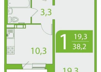 Продается однокомнатная квартира, 38.3 м2, Томская область, улица Пришвина, 46