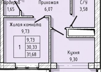 Продам 1-ком. квартиру, 31.7 м2, Кабардино-Балкариия, улица Тарчокова, 127Б