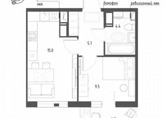 Продаю 1-ком. квартиру, 35.2 м2, Санкт-Петербург