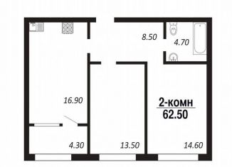 Продается двухкомнатная квартира, 62.5 м2, Омск