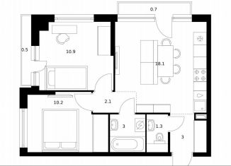 Продаю двухкомнатную квартиру, 49.8 м2, Москва, метро Кунцевская, улица Ивана Франко, 20к2