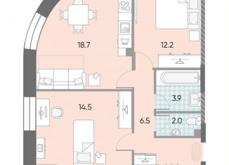 Продается 2-комнатная квартира, 57.8 м2, Москва, жилой комплекс Зиларт, 18/19/27, станция ЗИЛ