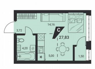 Продажа квартиры студии, 27.8 м2, Екатеринбург, Монтёрская улица, 8, метро Чкаловская