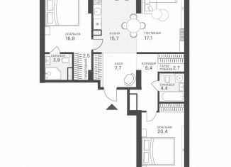 Продажа 3-ком. квартиры, 97.7 м2, Москва, Крылатская улица, 33к1, метро Строгино