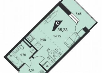 Продается квартира студия, 35.2 м2, Екатеринбург, улица Громова, 26, метро Геологическая