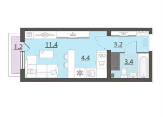 Продаю квартиру студию, 22.8 м2, Екатеринбург, метро Площадь 1905 года, улица Зелёный Остров, 14