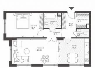 Продается двухкомнатная квартира, 76.3 м2, Москва, Крылатская улица, 33к1, метро Строгино