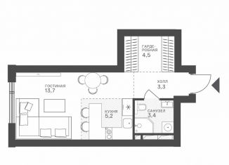 Продается квартира студия, 30.1 м2, Москва, метро Строгино, Крылатская улица, 33к1