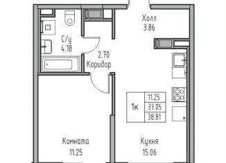 Продаю 1-комнатную квартиру, 37.1 м2, Санкт-Петербург, Ивинская улица, 1к4