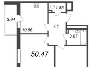 Продам 2-комнатную квартиру, 54.4 м2, Санкт-Петербург, Дачный проспект, муниципальный округ Княжево