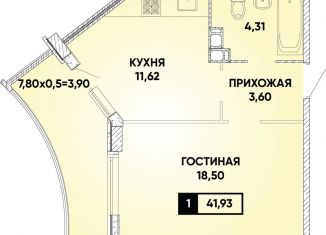 Продается 1-комнатная квартира, 42 м2, Краснодар, микрорайон Губернский