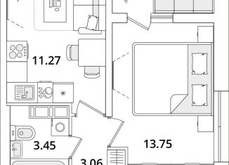 Продам 1-комнатную квартиру, 33.2 м2, Санкт-Петербург, метро Лесная