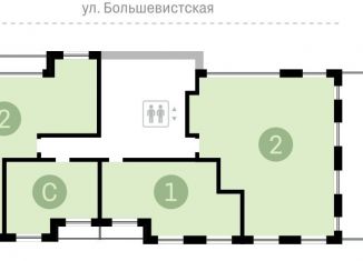 2-ком. квартира на продажу, 108 м2, Новосибирск, Большевистская улица, 43/2с, метро Речной вокзал