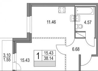 Продажа 1-комнатной квартиры, 41.2 м2, Санкт-Петербург, метро Пионерская, Богатырский проспект