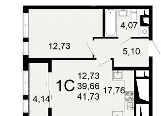 Продам однокомнатную квартиру, 41.7 м2, Рязанская область
