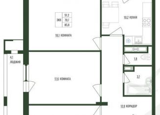 Продаю 3-ком. квартиру, 85.8 м2, Благовещенск, ЖК Чайка, улица Чайковского, 100