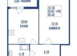 1-комнатная квартира на продажу, 37.2 м2, Санкт-Петербург, Комендантский проспект, муниципальный округ Озеро Долгое