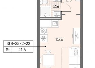 Продается квартира студия, 21.6 м2, Москва, район Солнцево