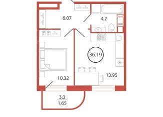 Продажа 1-ком. квартиры, 36.2 м2, поселок Бугры, ЖК Энфилд