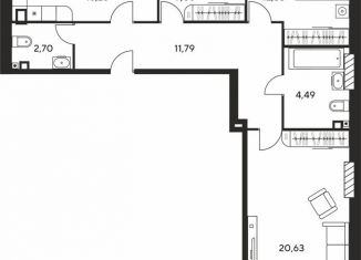 Продам 3-ком. квартиру, 80.1 м2, Ростов-на-Дону, Ашхабадский переулок, 2/46, ЖК Ленина, 46