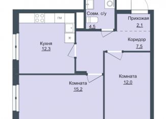 Продаю двухкомнатную квартиру, 53.6 м2, Ижевск, ЖК Истории