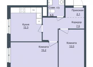 Продаю двухкомнатную квартиру, 53.6 м2, Ижевск, Октябрьский район