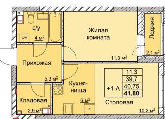 Продам однокомнатную квартиру, 40.8 м2, Нижний Новгород, переулок Профинтерна, метро Заречная