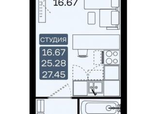 Продаю квартиру студию, 28 м2, село Домодедово, бульвар Строителей, 2к1