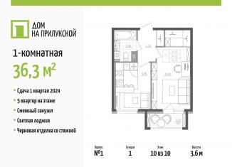 Продажа 1-комнатной квартиры, 36.3 м2, Санкт-Петербург, Фрунзенский район, Прилукская улица, 28