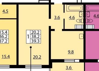 Продается 1-комнатная квартира, 38 м2, Санкт-Петербург, улица Дыбенко, 6к2, ЖК Цивилизация