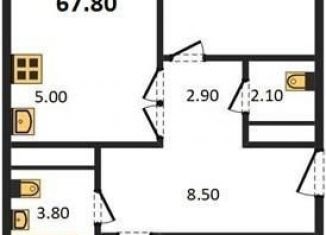 Продаю 2-ком. квартиру, 67.8 м2, Новосибирск, улица Лобачевского, 51/1, метро Заельцовская