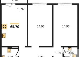 Продажа 2-комнатной квартиры, 65.7 м2, Новосибирск, улица Петухова, с1, ЖК Матрёшкин Двор