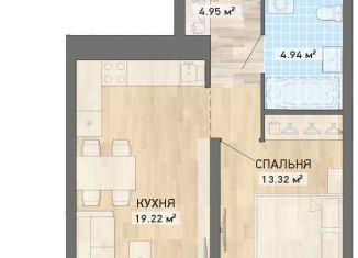 Однокомнатная квартира на продажу, 42.4 м2, Екатеринбург, ЖК Нова парк