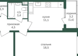 Продажа 1-комнатной квартиры, 41 м2, Москва, метро Лесопарковая, жилой комплекс Зелёная Вертикаль, 5