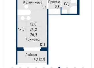 Продается квартира студия, 26 м2, Барнаул, Северный Власихинский проезд, 122к1, Индустриальный район