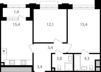 Продам 2-ком. квартиру, 59.2 м2, Москва, Михалковская улица, 48с1, ЖК Михалковский