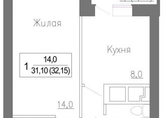 Продаю однокомнатную квартиру, 32.2 м2, деревня Сабурово, жилой комплекс ЗаМитино, к1