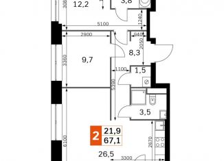 Продам 3-комнатную квартиру, 67.1 м2, Москва, метро Спартак