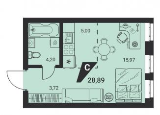 Продам квартиру студию, 28.9 м2, Екатеринбург, метро Чкаловская