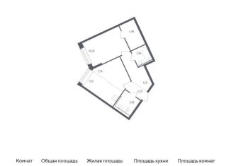 Продам однокомнатную квартиру, 48.2 м2, село Лайково, жилой комплекс Рублёвский Квартал, 57