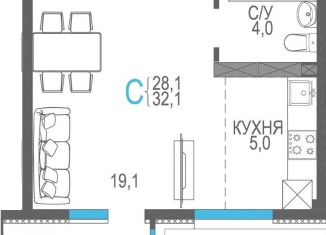 Продаю квартиру студию, 32.1 м2, Севастополь, ЖК Доброгород