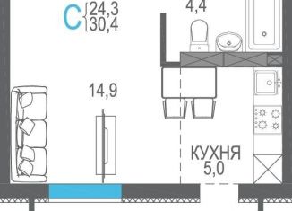 Продаю квартиру студию, 30.4 м2, Севастополь, ЖК Доброгород