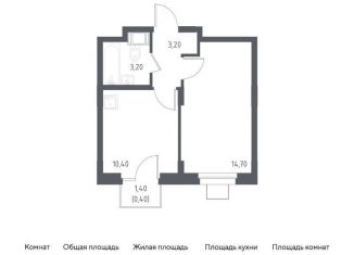 Продам однокомнатную квартиру, 31.9 м2, Московская область, жилой комплекс Люберцы 2020, к70