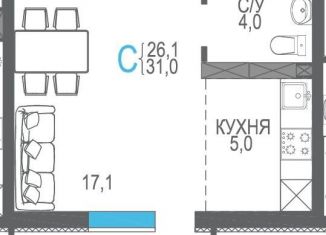 Продам квартиру студию, 31 м2, Севастополь, ЖК Доброгород