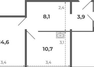 Продам 1-ком. квартиру, 40.9 м2, посёлок Садовый, Каспийская улица, с5