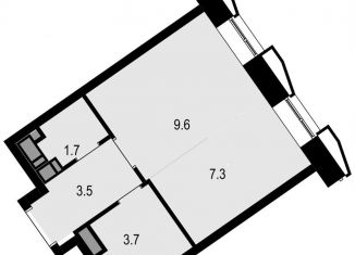 1-комнатная квартира на продажу, 28.1 м2, посёлок Коммунарка
