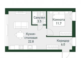 Продажа 1-ком. квартиры, 42.5 м2, Челябинская область