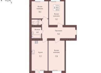 Продам трехкомнатную квартиру, 83.6 м2, Орловская область