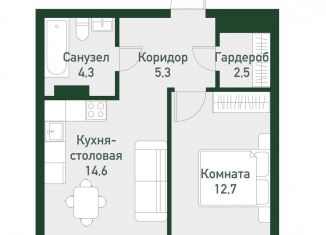 Продаю 1-комнатную квартиру, 39 м2, Челябинская область, Спортивная улица