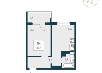 Продажа 1-комнатной квартиры, 39.6 м2, дачный посёлок Кудряшовский